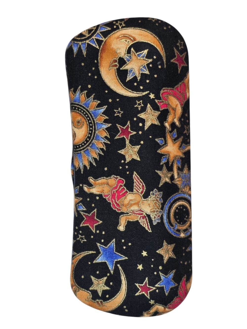 Hard Shell Eyeglasses Case, Clamshell Sunglasses Celestial Sun Moon and Stars